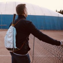 FederAir zöldeskék, törtfehér teniszütőtartó és hátizsák