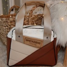 Ms. Casual barna, vajszín bőr, műbőr kézitáska