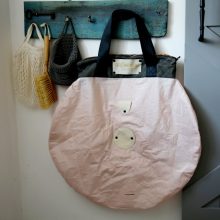 Ms. Extravagant bigsize rose, green-goldline, butter color handbag