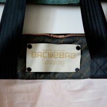 Ms. Extravagant bigsize rose, green-goldline, butter color handbag