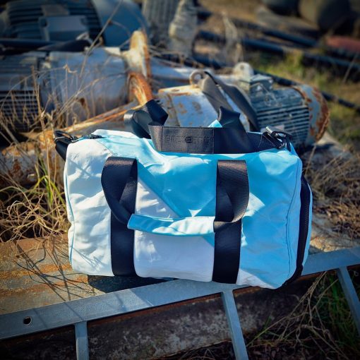 SprintAir sportsbag - light blue, white, with shoe holder