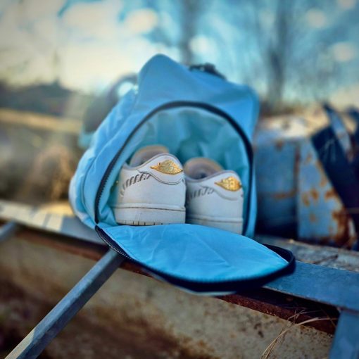 SprintAir sportsbag - light blue, white, with shoe holder