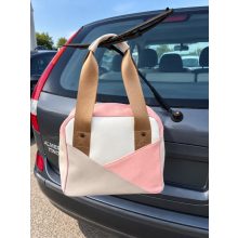 Ms. Casual rose, butter color geniune leather, vegan leather handbag