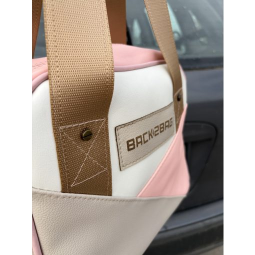 Ms. Casual rose, butter color geniune leather, vegan leather handbag