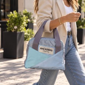 Ms. Casual blue, silver airbag handbag
