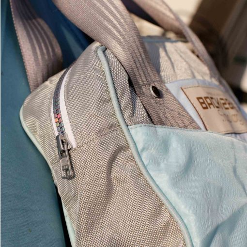 Ms. Casual kék, szürke légzsákból készült kézitáska