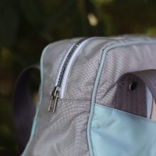 Ms. Casual kék, szürke légzsákból készült kézitáska